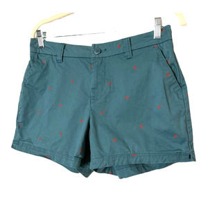 Magellan Outdoors Short Shorts in Blue with Pink Lobsters, Size 8
